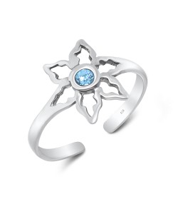 Flower Silver Toe Ring TR-151